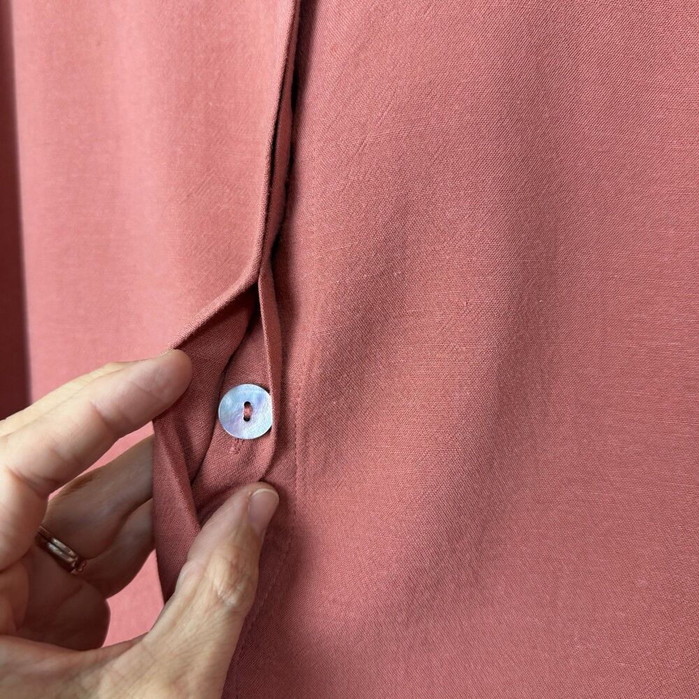 Soft Surroundings Button Up Blouse Shirt Roll Tab Sleeves Mauve Pink Women’s 2X - Picture 4 of 10